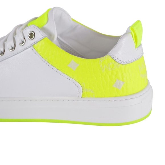 MCM Women's Neon Visetos Low Top Sneakers Shoes - Picture 5 of 10
